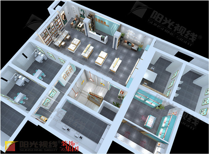 眼镜店装修效果图-阳光视线